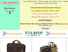 Tablet Screenshot of gilleyswesternstore.com